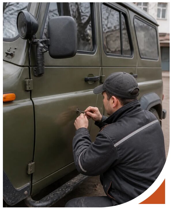 Профессиональное вскрытие автомобиля УАЗ без повреждений в Долгопрудном